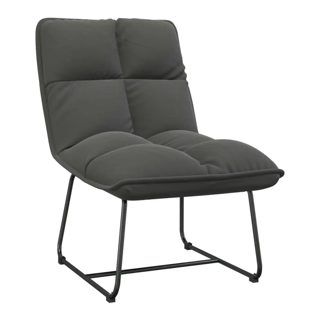 Leisure Chair with Metal Frame Dark Grey Velvet 336533