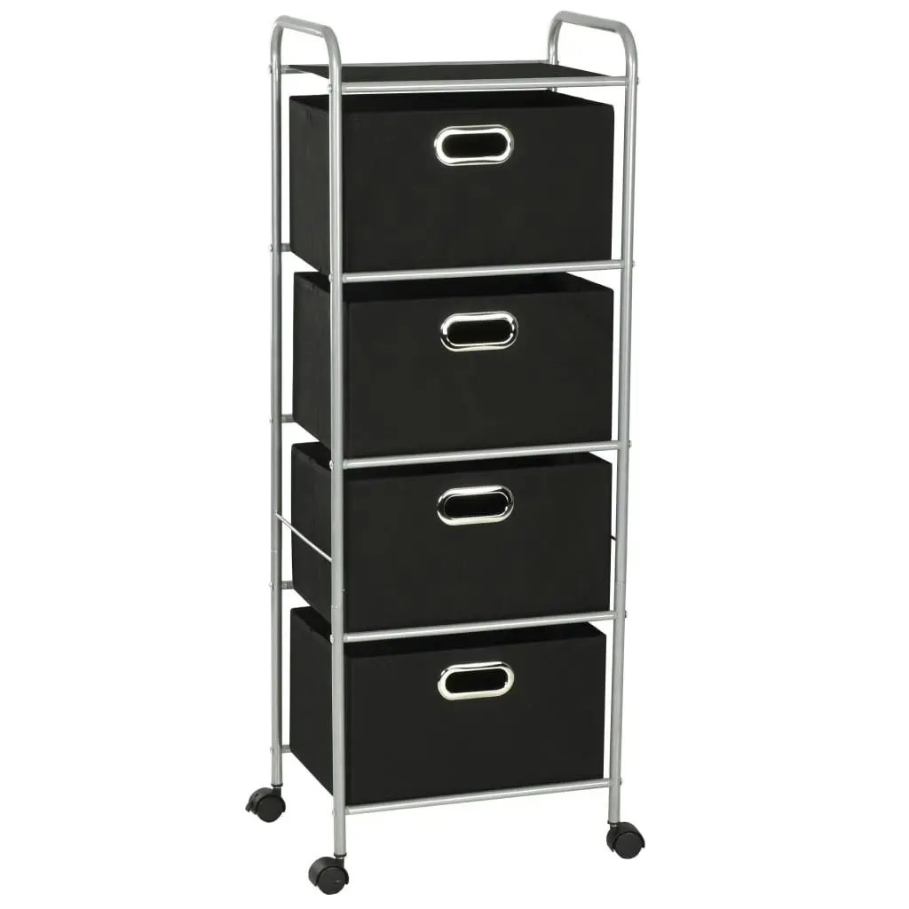 Shelving Unit with 4 Storage Boxes Steel and Non-woven Fabric 245750