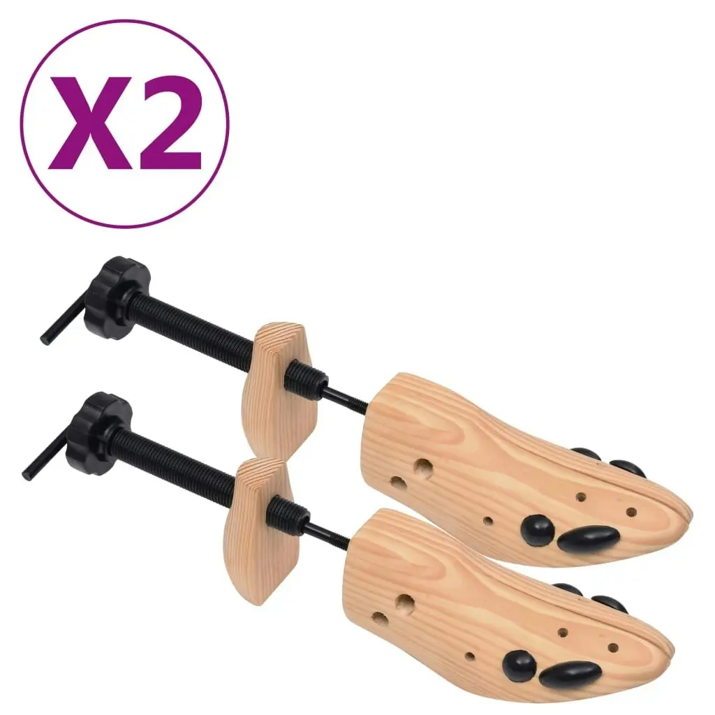 Shoe Trees 2 Pairs Size 36-40 Solid Wood Pine 30172