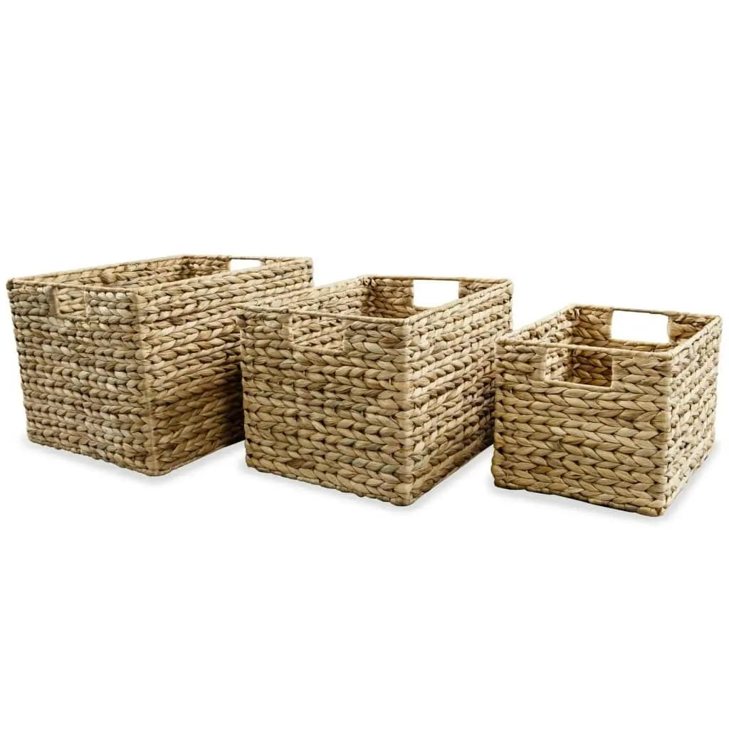 Storage Basket Set 3 Pieces Water Hyacinth 245490