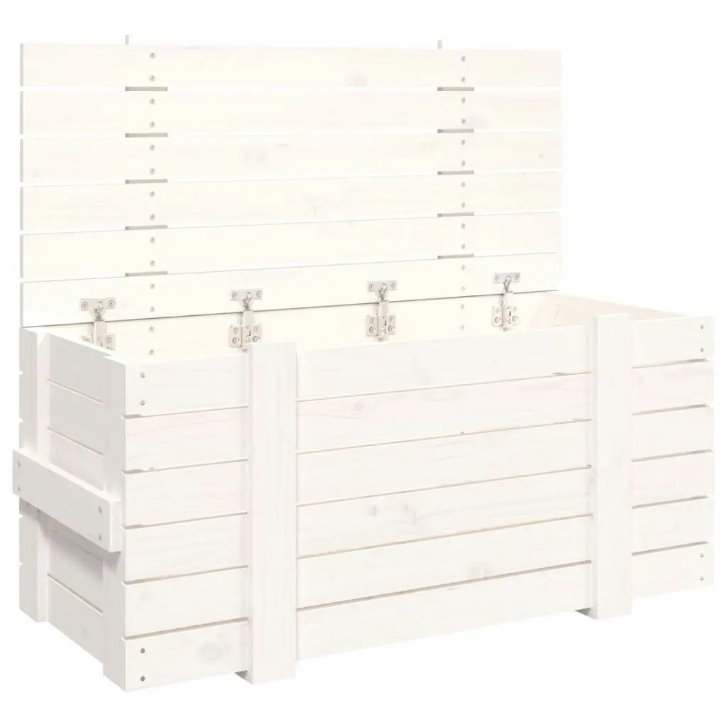 Storage Box White 91x40.5x42 cm Solid Wood Pine 824999