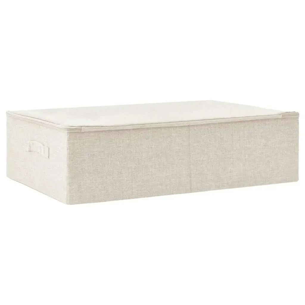 Storage Box Fabric 70x40x18 cm Cream 332907