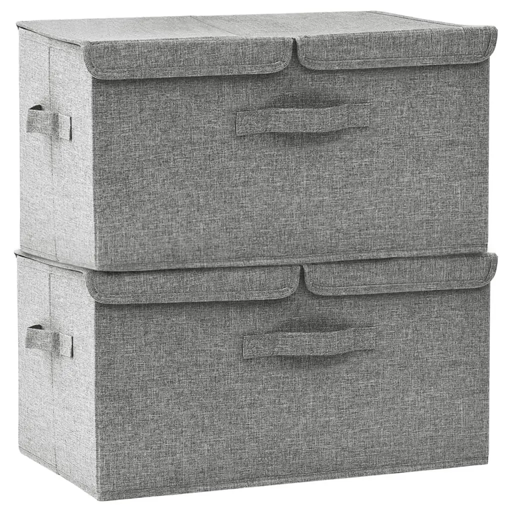 Storage Boxes 2 pcs Fabric 50x30x25 cm Grey 332915