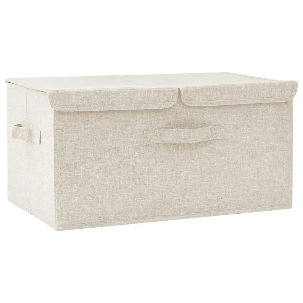 Storage Box Fabric 50x30x25 cm Cream 332916