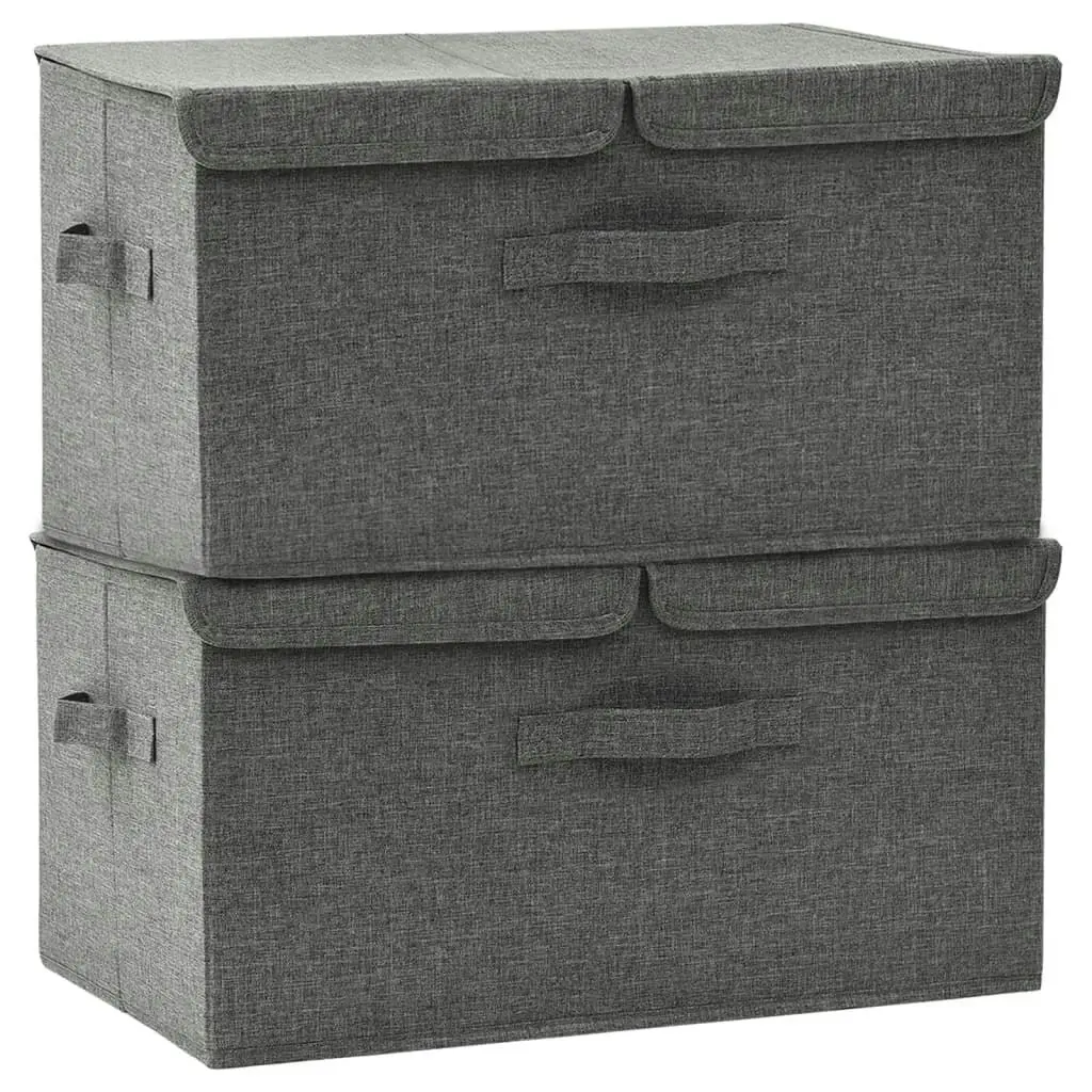 Storage Boxes 2 pcs Fabric 50x30x25 cm Anthracite 332913