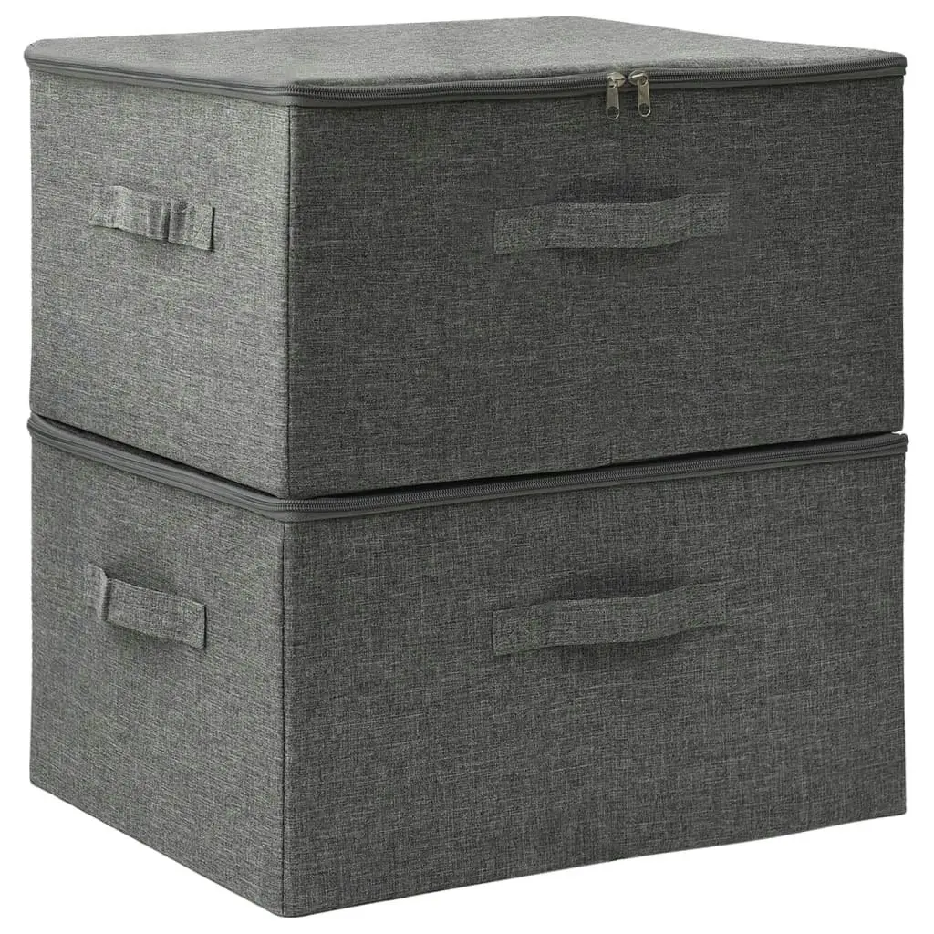 Storage Boxes 2 pcs Fabric 43x34x23 cm Anthracite 332909