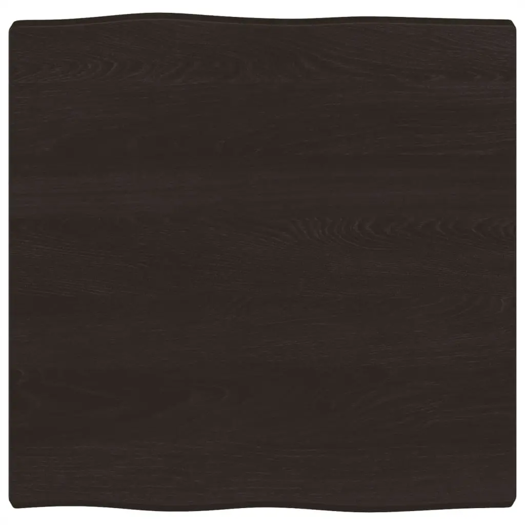 Table Top Dark Brown 60x60x(2-4) cm Treated Solid Wood Live Edge 364002