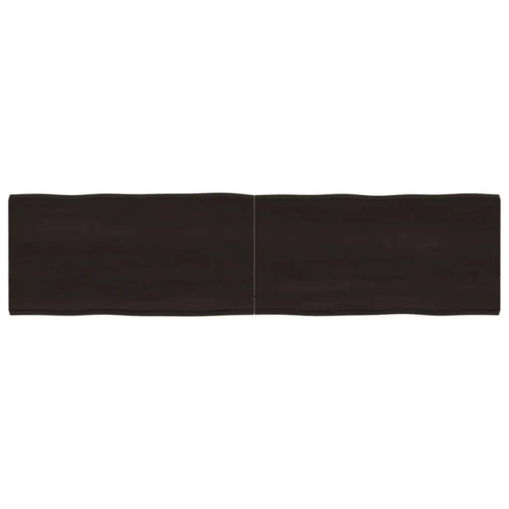 Table Top Dark Brown 160x40x(2-4) cm Treated Solid Wood Live Edge 364034