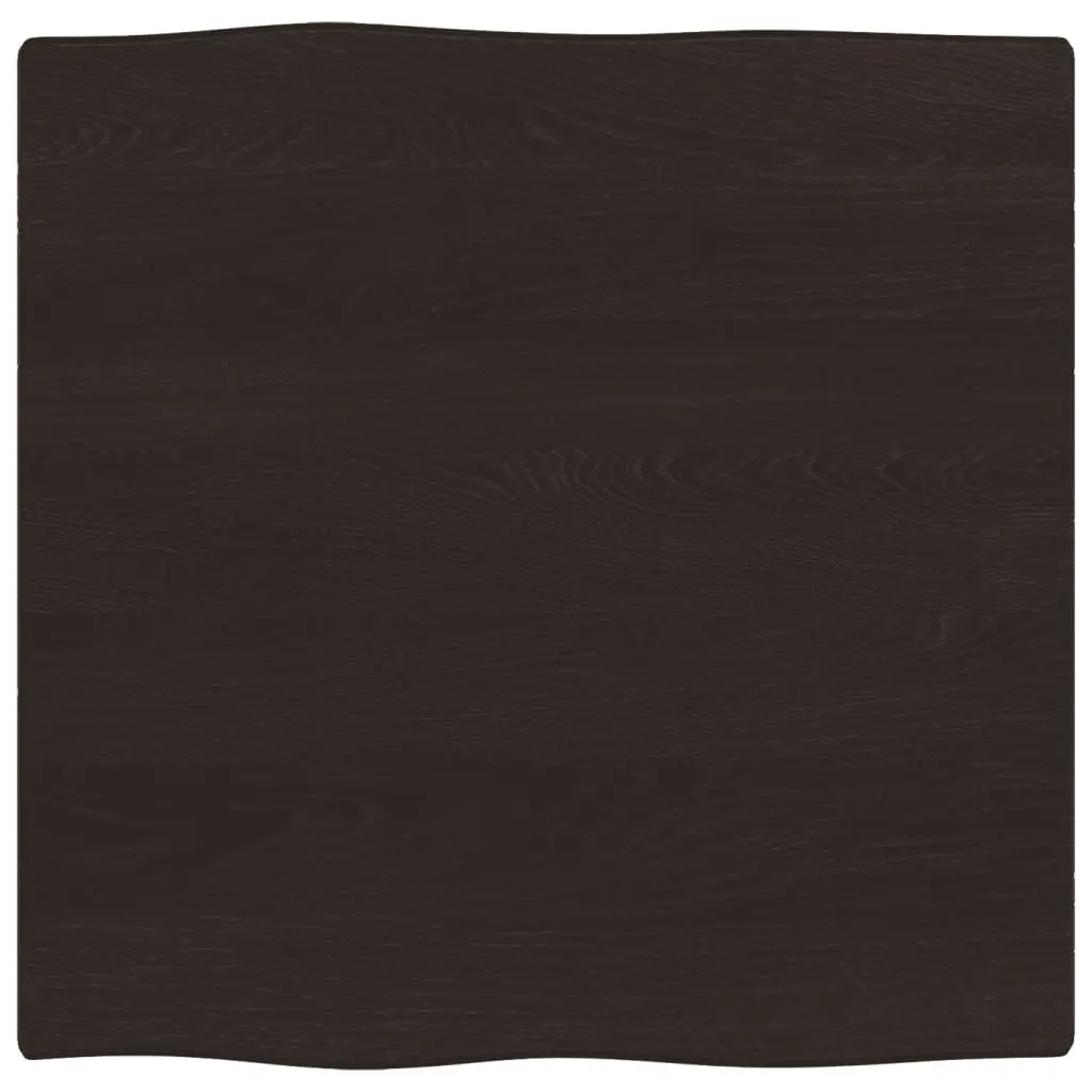 Table Top Dark Brown 60x60x2 cm Treated Solid Wood Oak Live Edge 364001