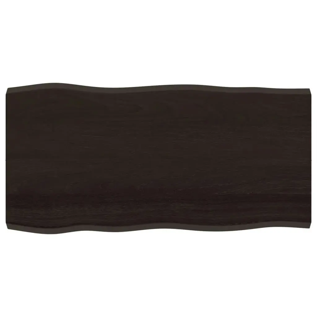 Table Top Dark Brown 100x50x(2-4) cm Treated Solid Wood Live Edge 364017