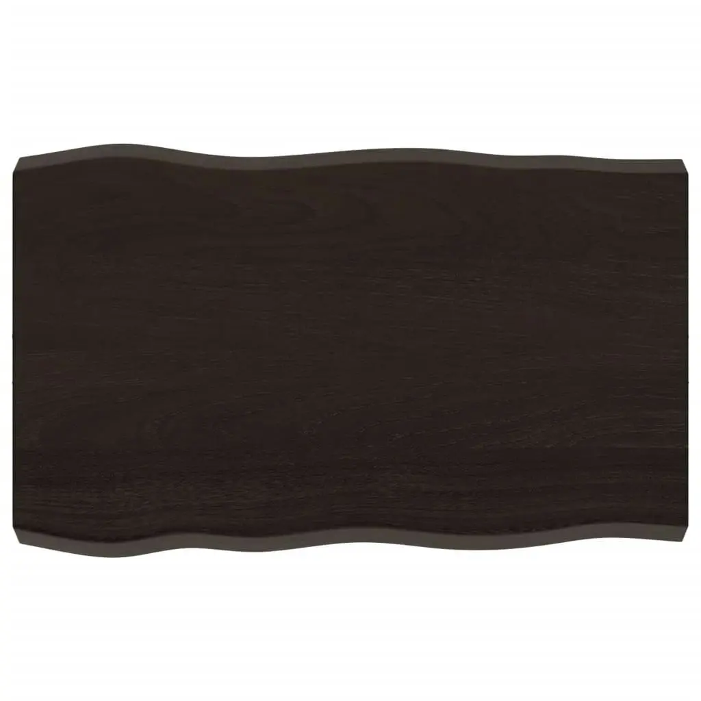 Table Top Dark Brown 80x50x(2-6) cm Treated Solid Wood Live Edge 364009