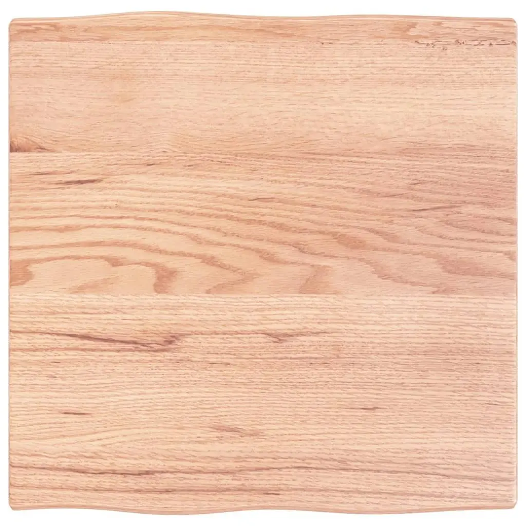 Table Top Light Brown 60x60x2 cm Treated Solid Wood Oak Live Edge 363935