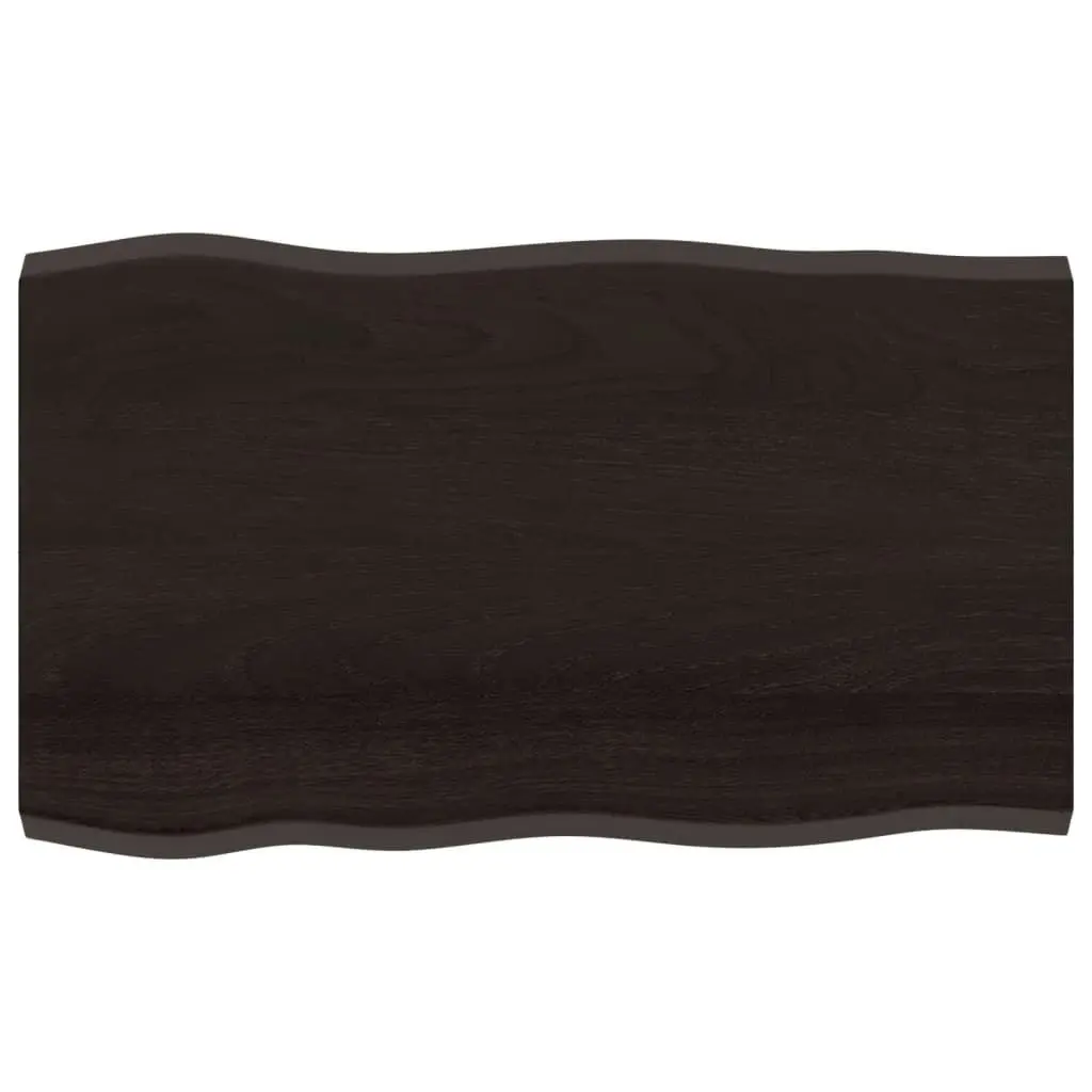 Table Top Dark Brown 100x60x(2-4) cm Treated Solid Wood Live Edge 364020