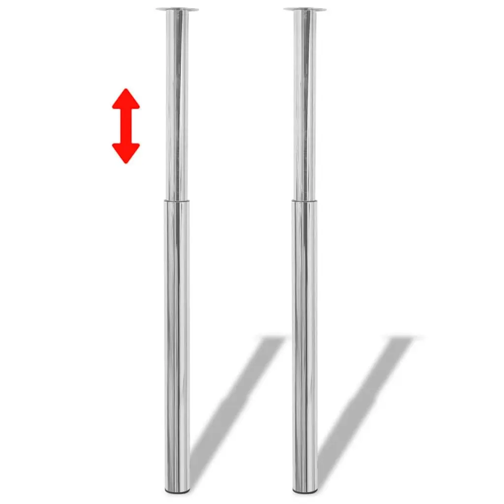 Telescopic Table Legs 2 pcs Chrome 710 mm-1100 mm 242151