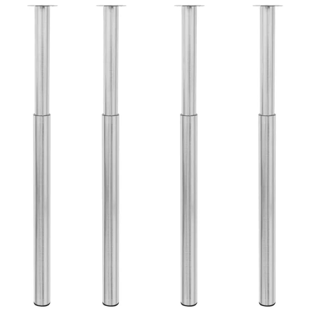 Telescopic Table Legs 4 pcs Brushed Nickel 710 mm-1100 mm 3051487