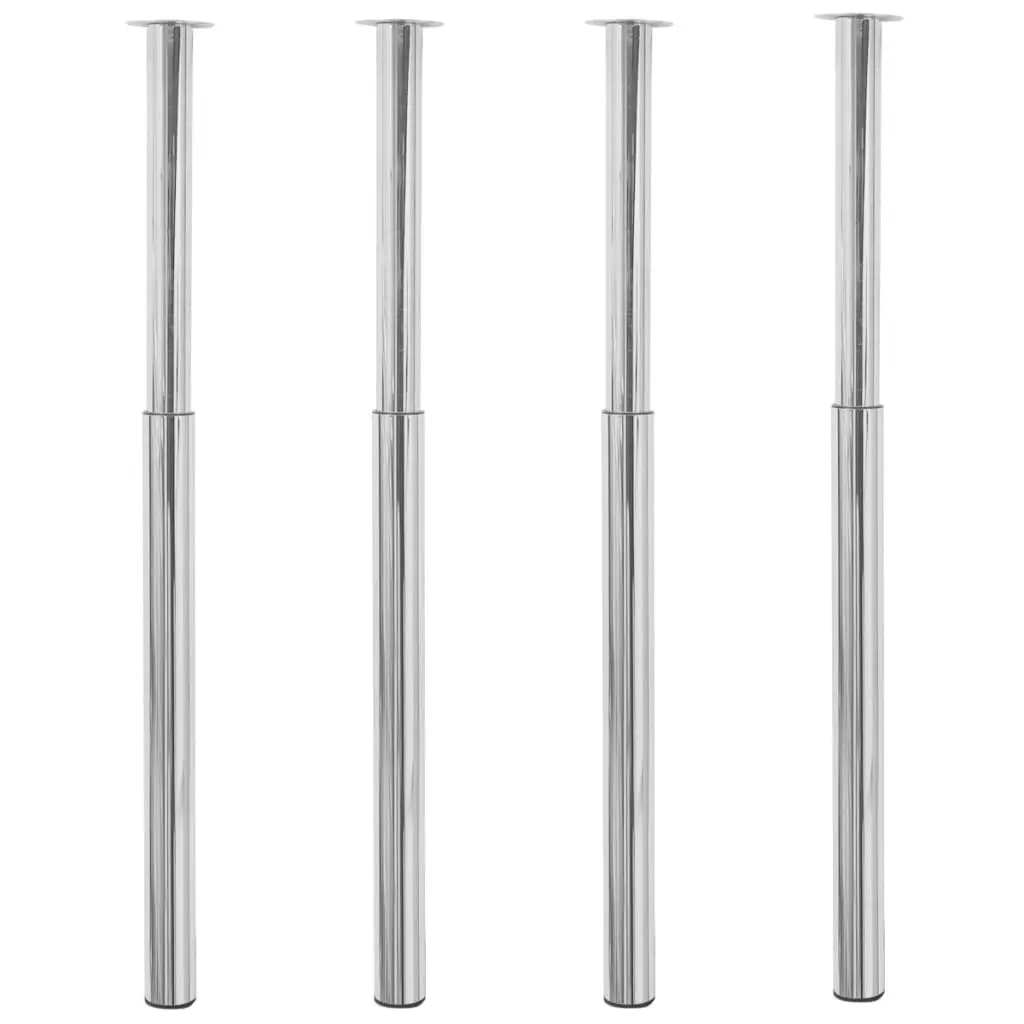 Telescopic Table Legs 4 pcs Chrome 710 mm-1100 mm 3051486