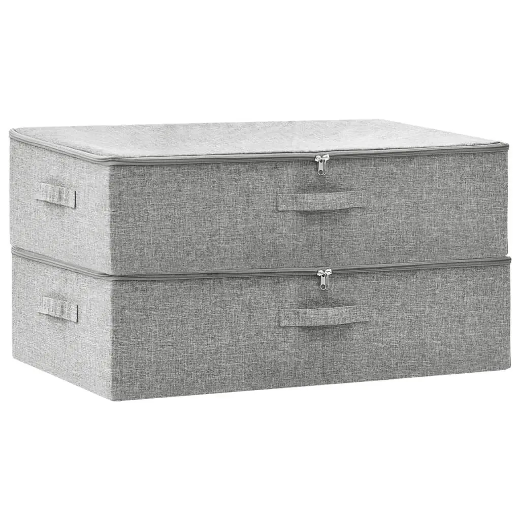 Storage Boxes 2 pcs Fabric 70x40x18 cm Grey 332906