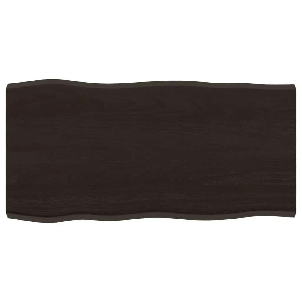 Table Top Dark Brown 80x40x(2-4) cm Treated Solid Wood Live Edge 364005