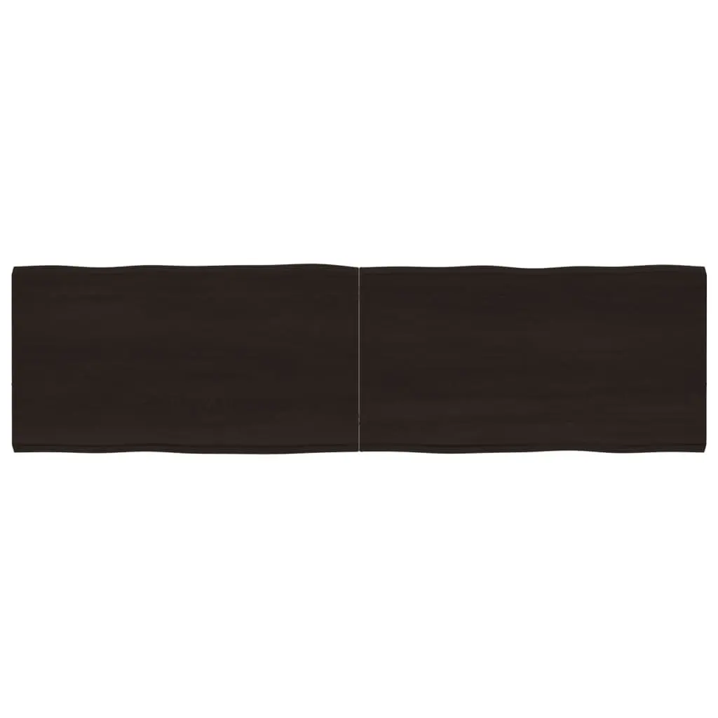 Table Top Dark Brown 180x50x(2-4) cm Treated Solid Wood Live Edge 364042