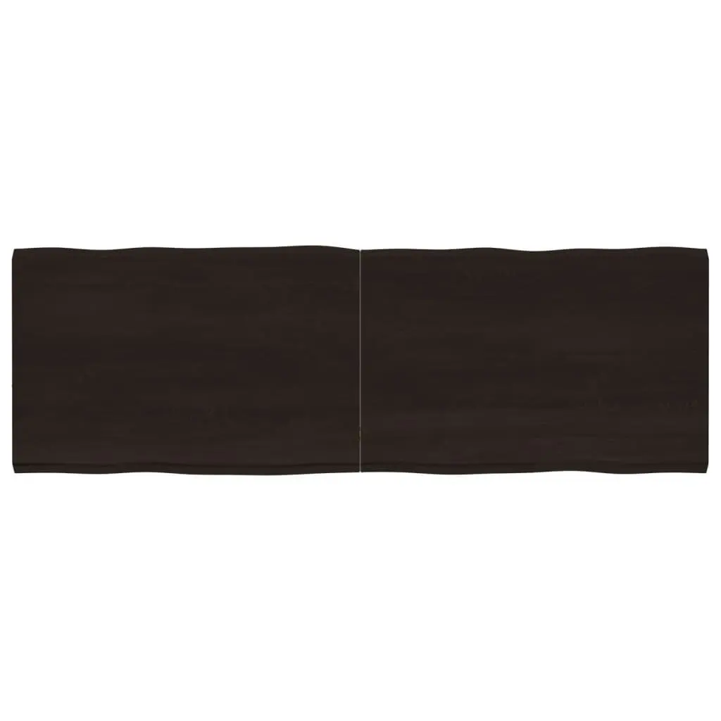 Table Top Dark Brown 180x60x(2-4) cm Treated Solid Wood Live Edge 364044