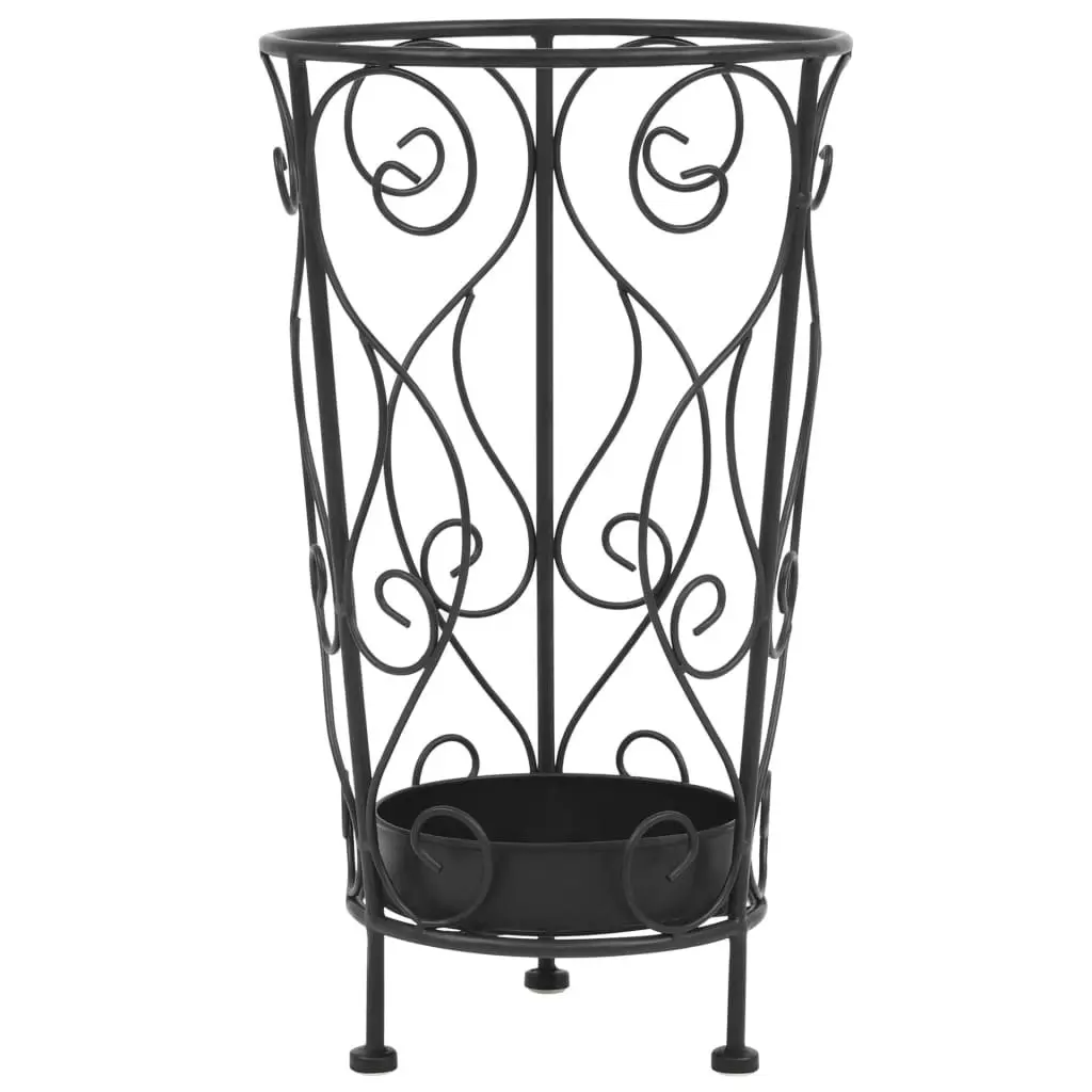 Umbrella Stand Vintage Style Metal 26x46 cm Black 245932