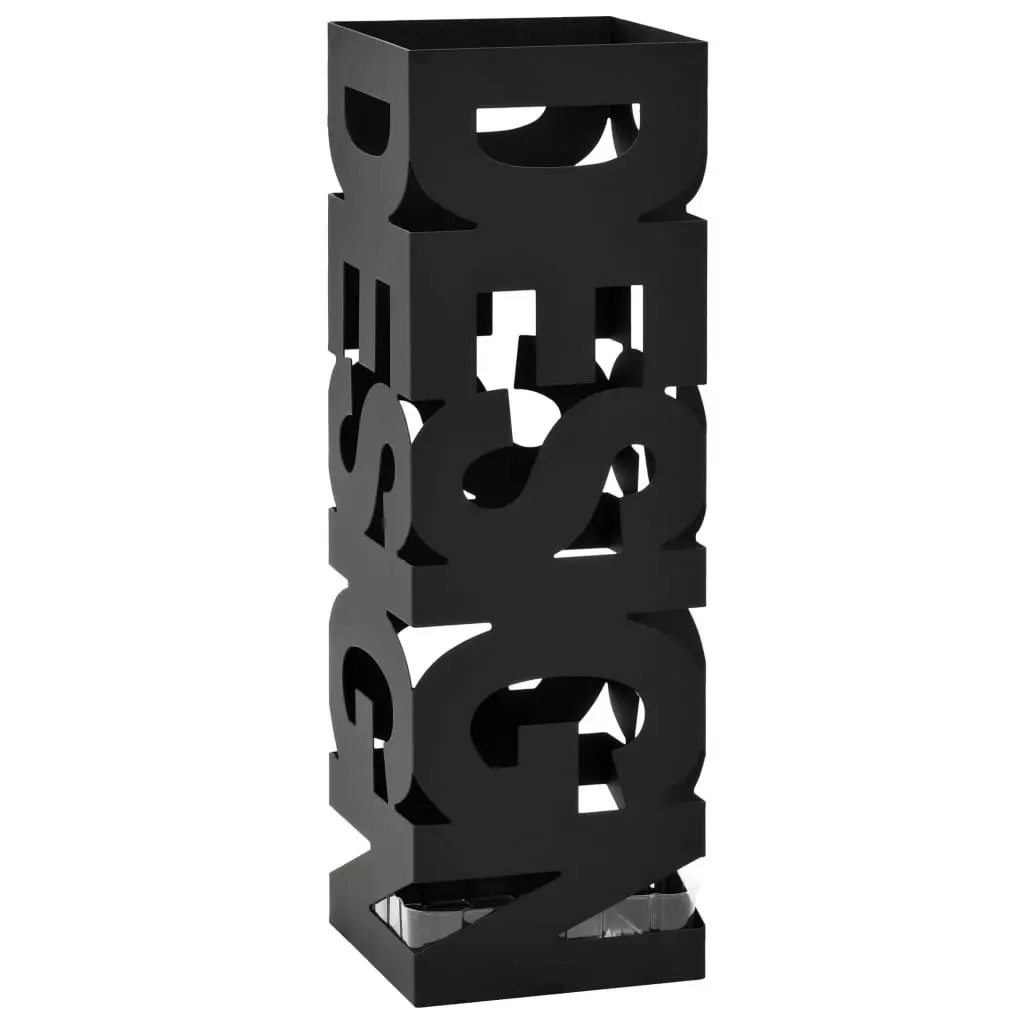 Umbrella Stand Design Steel Black 246793