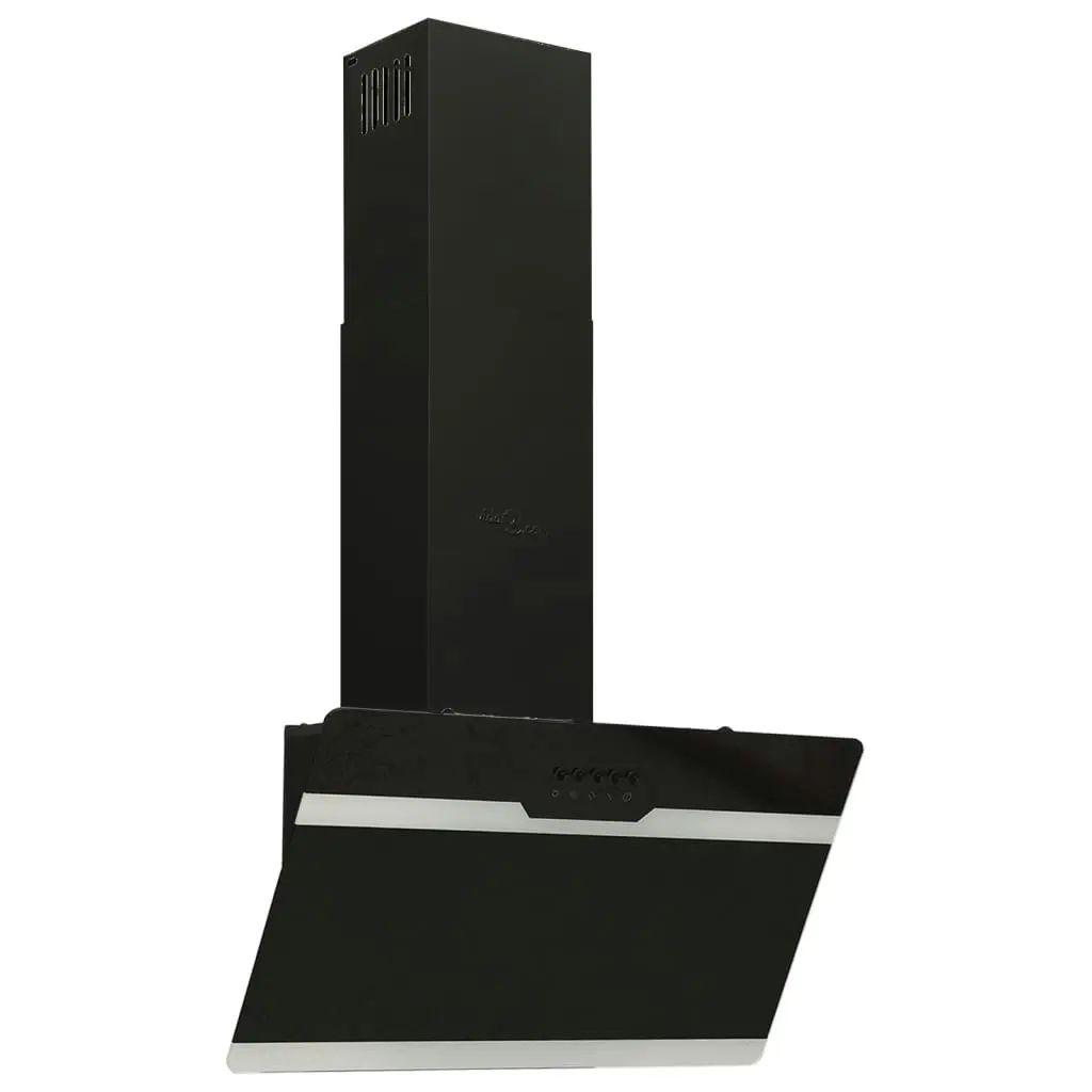 Wall Range Hood 60 cm Steel and Tempered Glass Black 51667