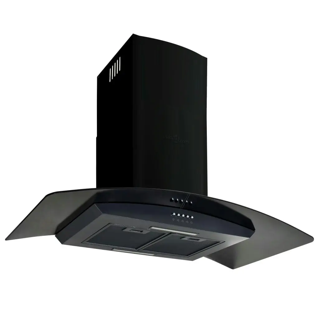 Wall Mounted Range Hood Stainless Steel 756 mÂ³/h 90 cm Black 50706