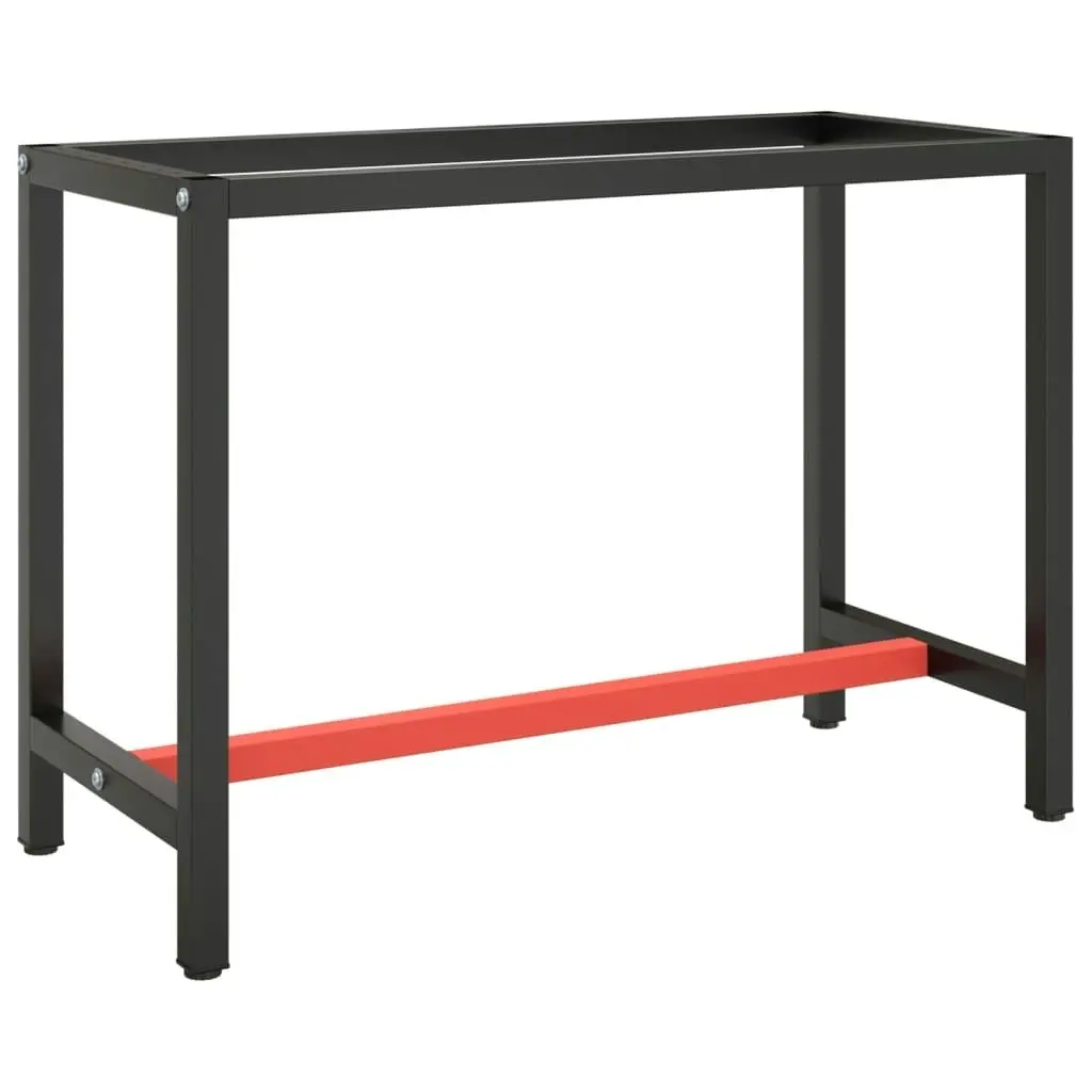 Work Bench Frame Matte Black and Matte Red 110x50x79 cm Metal 151450