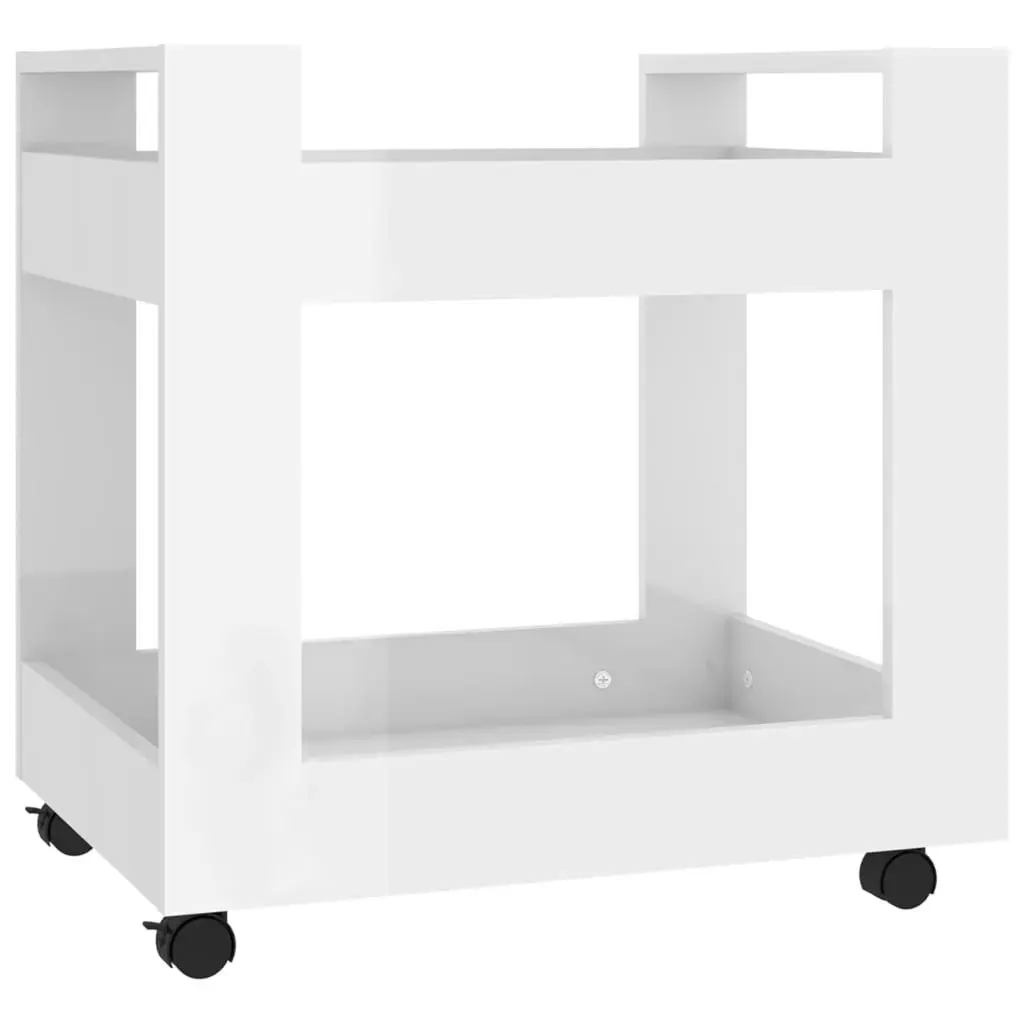 Desk Trolley High Gloss White 60x45x60 cm Engineered Wood 816602