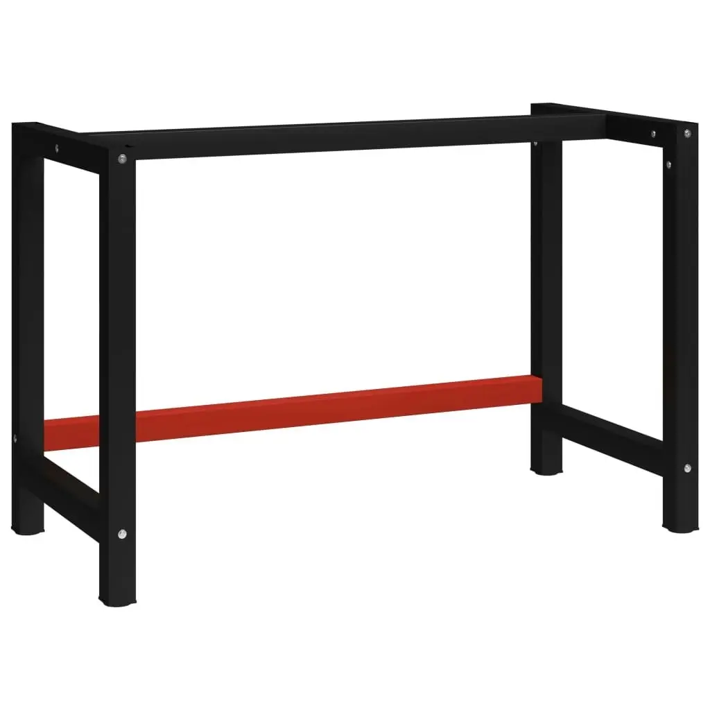 Work Bench Frame Metal 120x57x79 cm Black and Red 147928