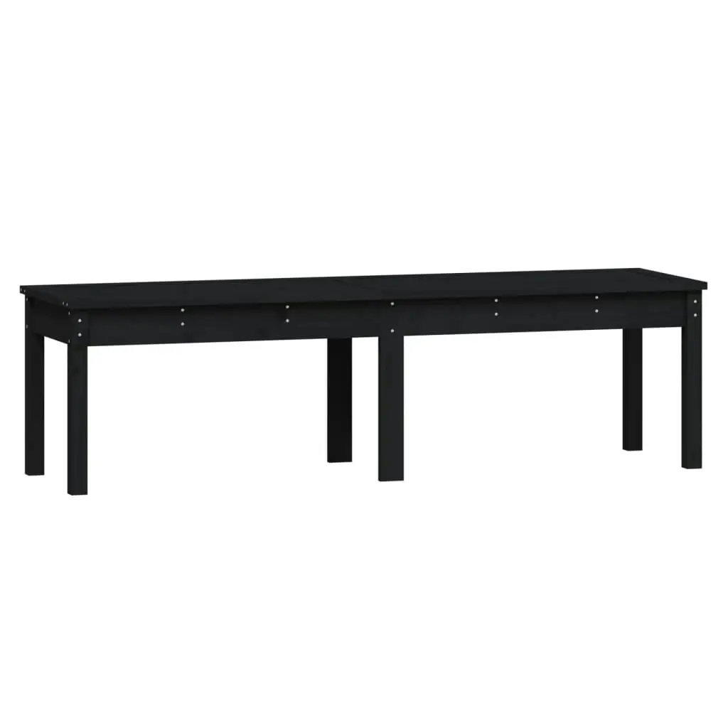 2-Seater Garden Bench Black 159.5x44x45 cm Solid Wood Pine 824015