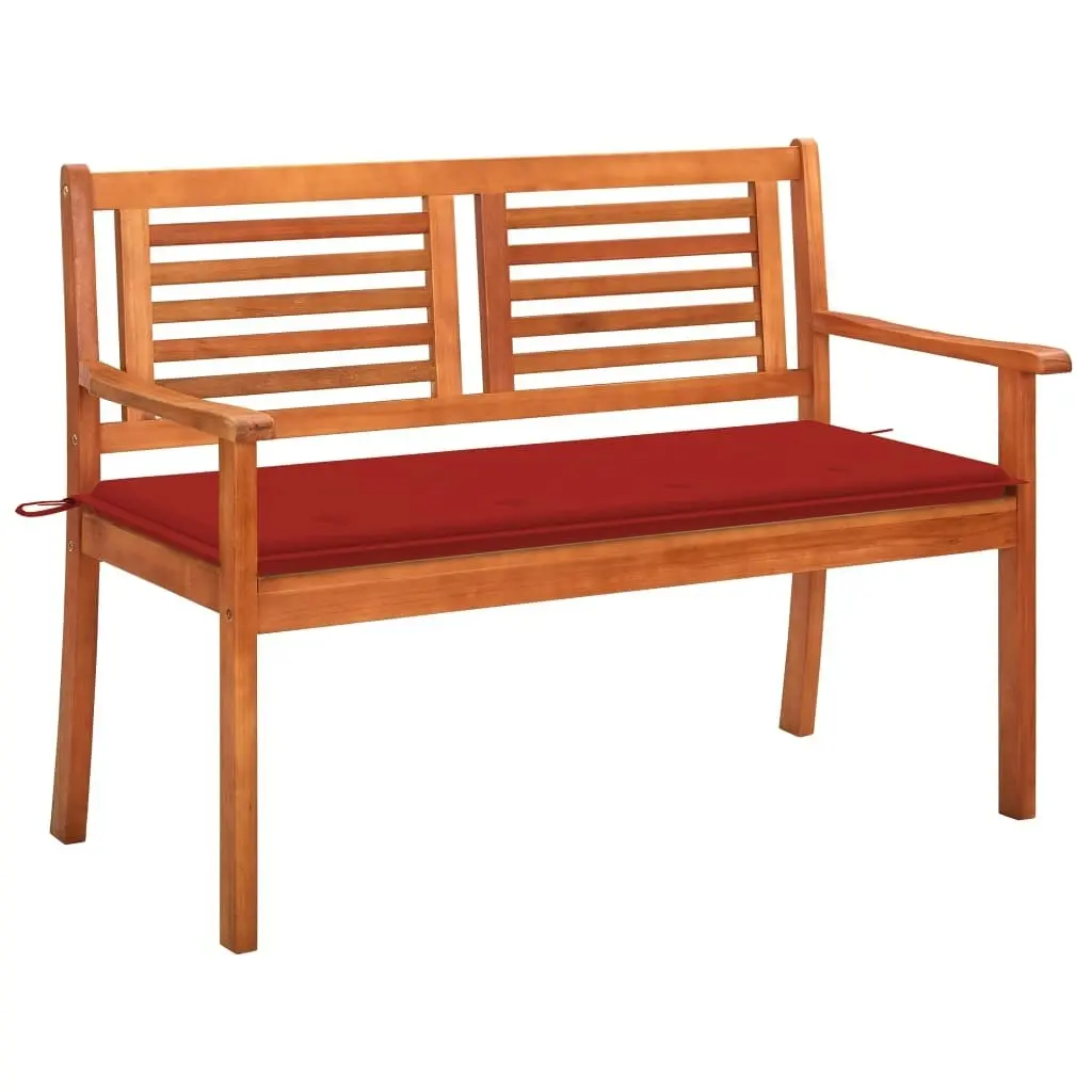 2-Seater Garden Bench with Cushion 120 cm Solid Eucalyptus Wood 3060975