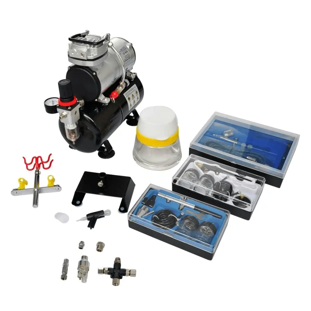 Airbrush compressor set with 3 pistols 310 x 150 x 310 mm 140284