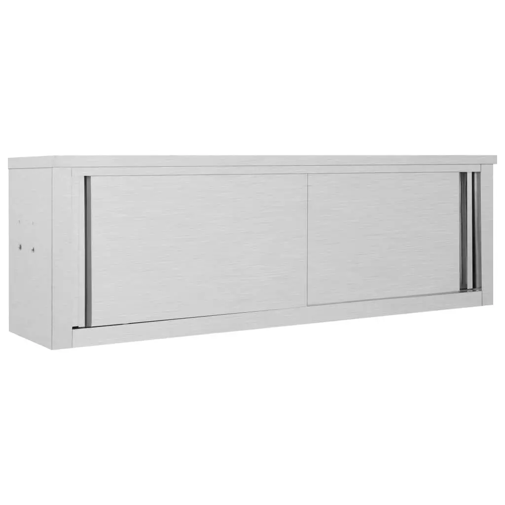 Kitchen Wall Cabinet with Sliding Doors 150x40x50 cm Stainless Steel 51054