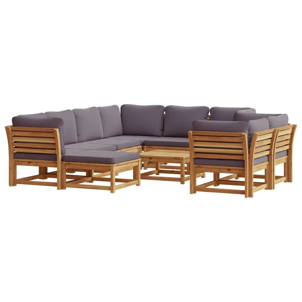 10 Piece Garden Lounge Set with Cushions Solid Wood Acacia 3214319