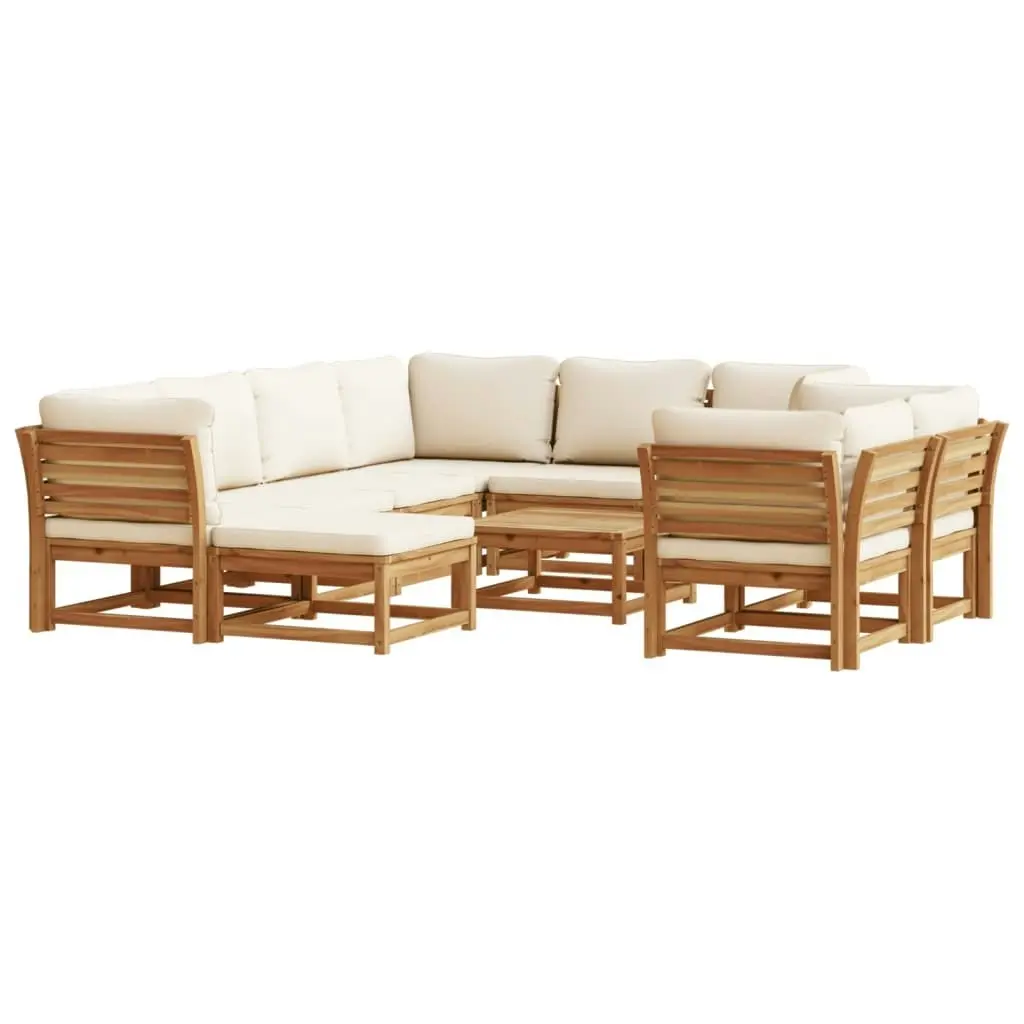 10 Piece Garden Lounge Set with Cushions Solid Wood Acacia 3214296