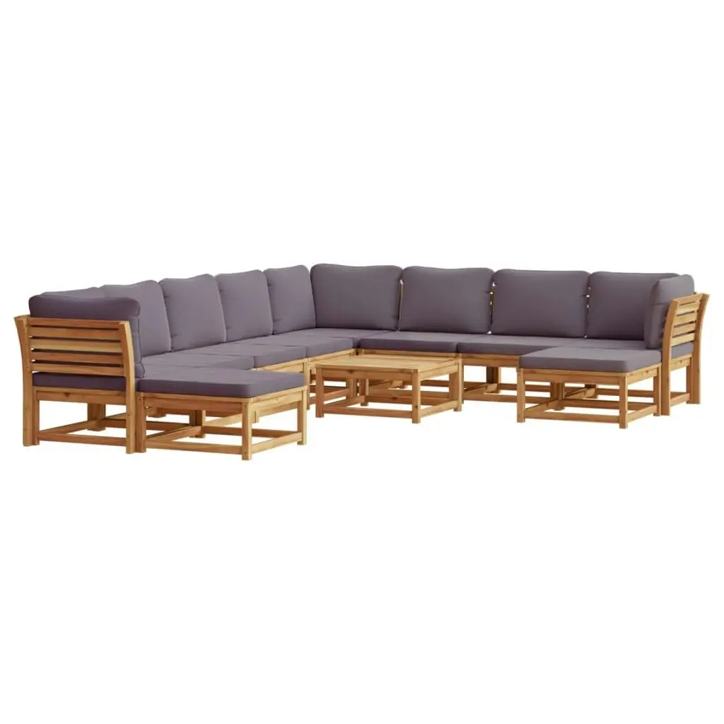 11 Piece Garden Lounge Set with Cushions Solid Wood Acacia 3214320