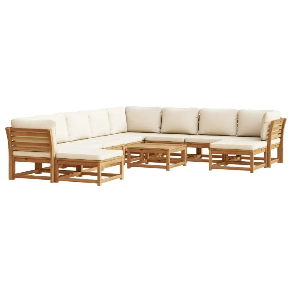 11 Piece Garden Lounge Set with Cushions Solid Wood Acacia 3214297