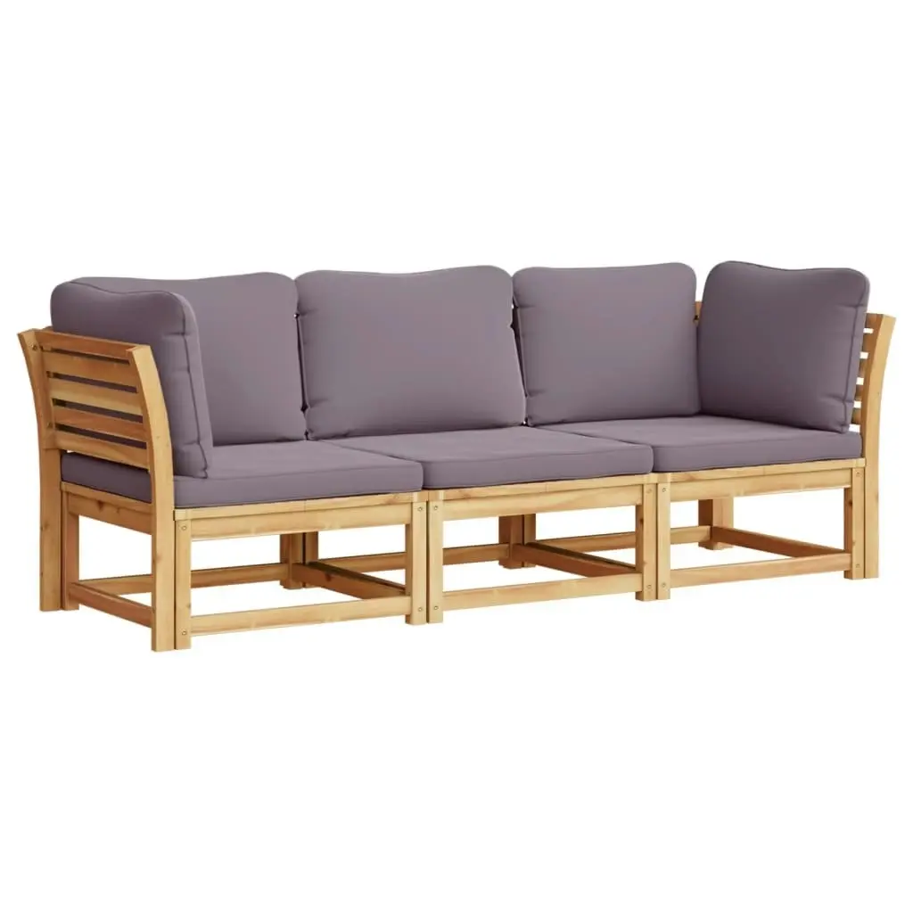 3 Piece Garden Lounge Set with Cushions Solid Wood Acacia 3214314