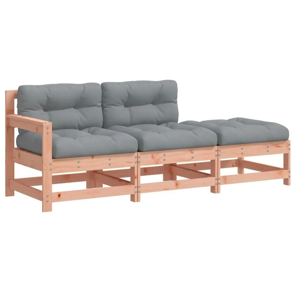 3 Piece Garden Lounge Set with Cushions Solid Wood Douglas 825602