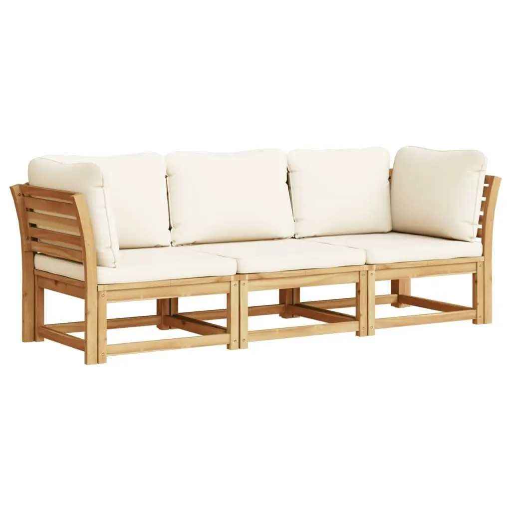 3 Piece Garden Lounge Set with Cushions Solid Wood Acacia 3214291