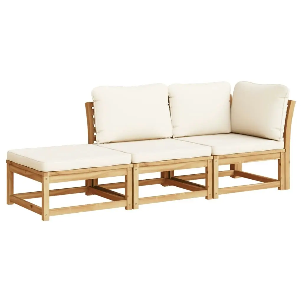 3 Piece Garden Lounge Set with Cushions Solid Wood Acacia 3214304