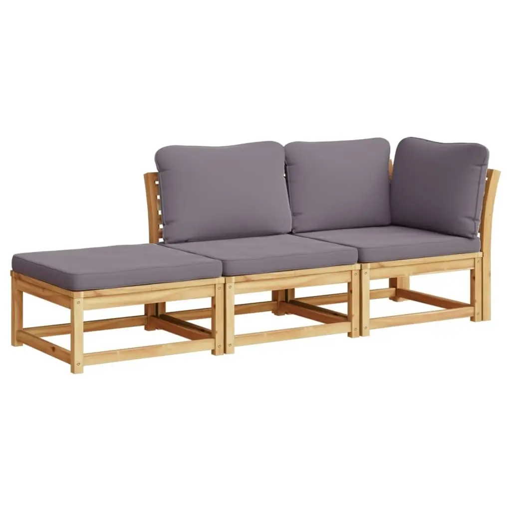 3 Piece Garden Lounge Set with Cushions Solid Wood Acacia 3214327