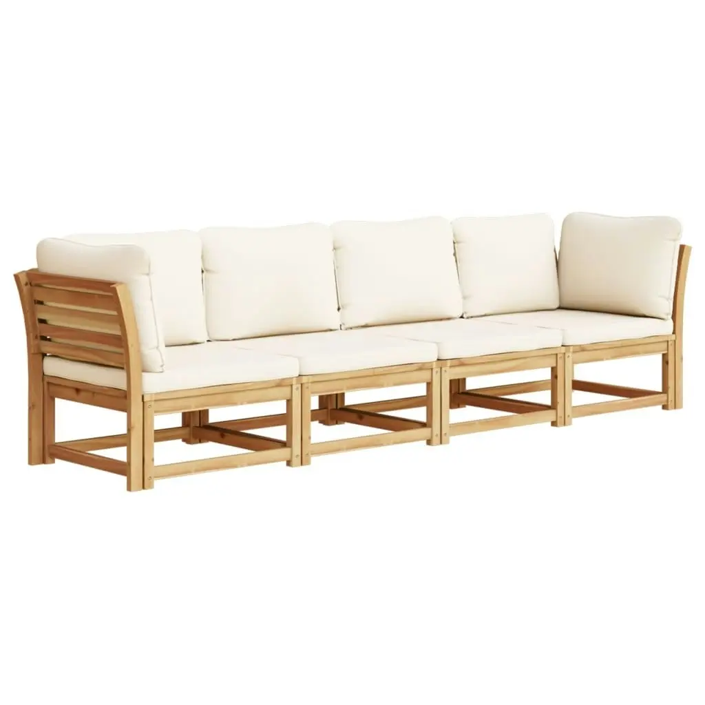 4 Piece Garden Lounge Set with Cushions Solid Wood Acacia 3214292