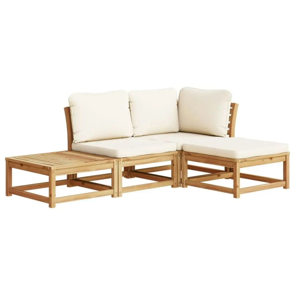 4 Piece Garden Lounge Set with Cushions Solid Wood Acacia 3214284