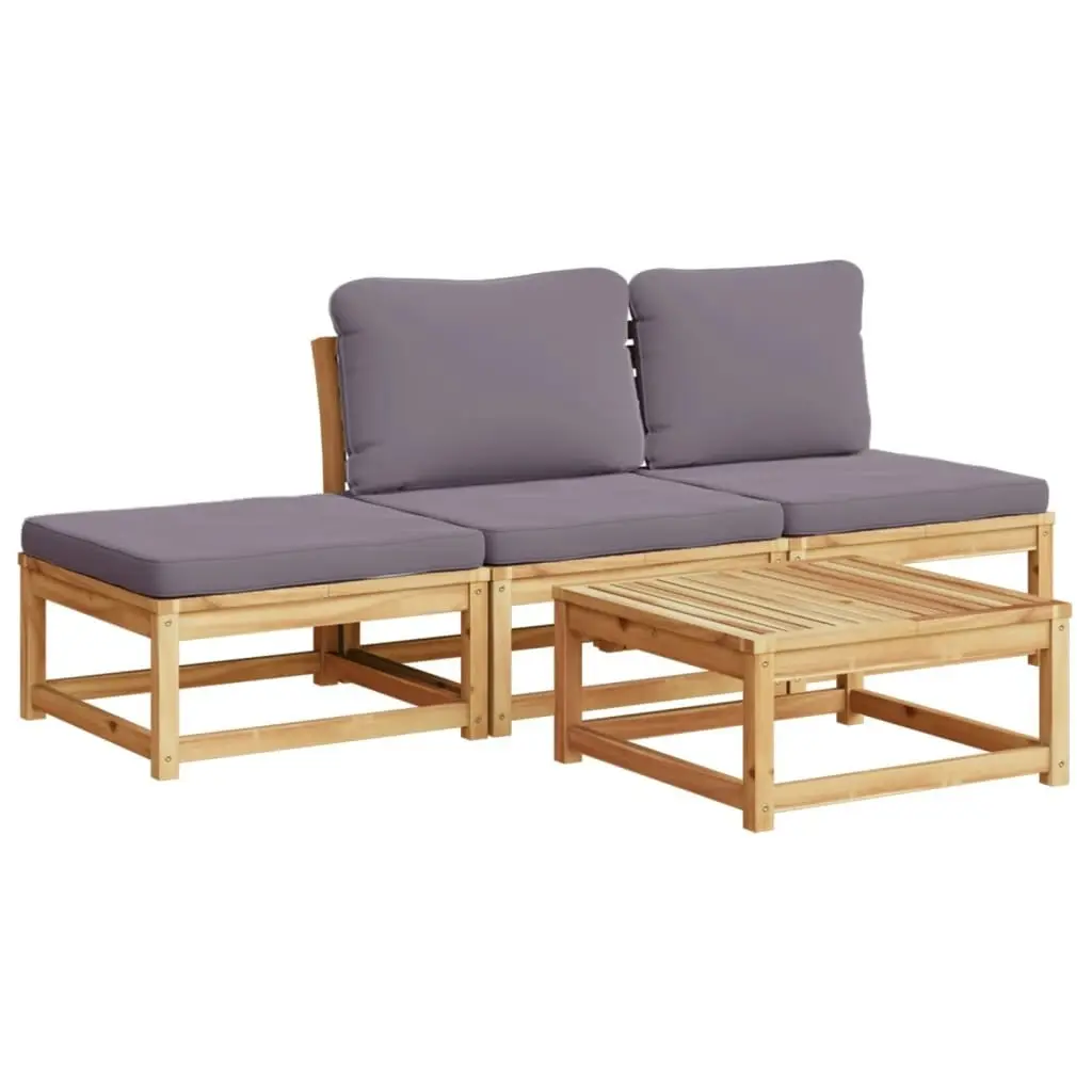 4 Piece Garden Lounge Set with Cushions Solid Wood Acacia 3214326