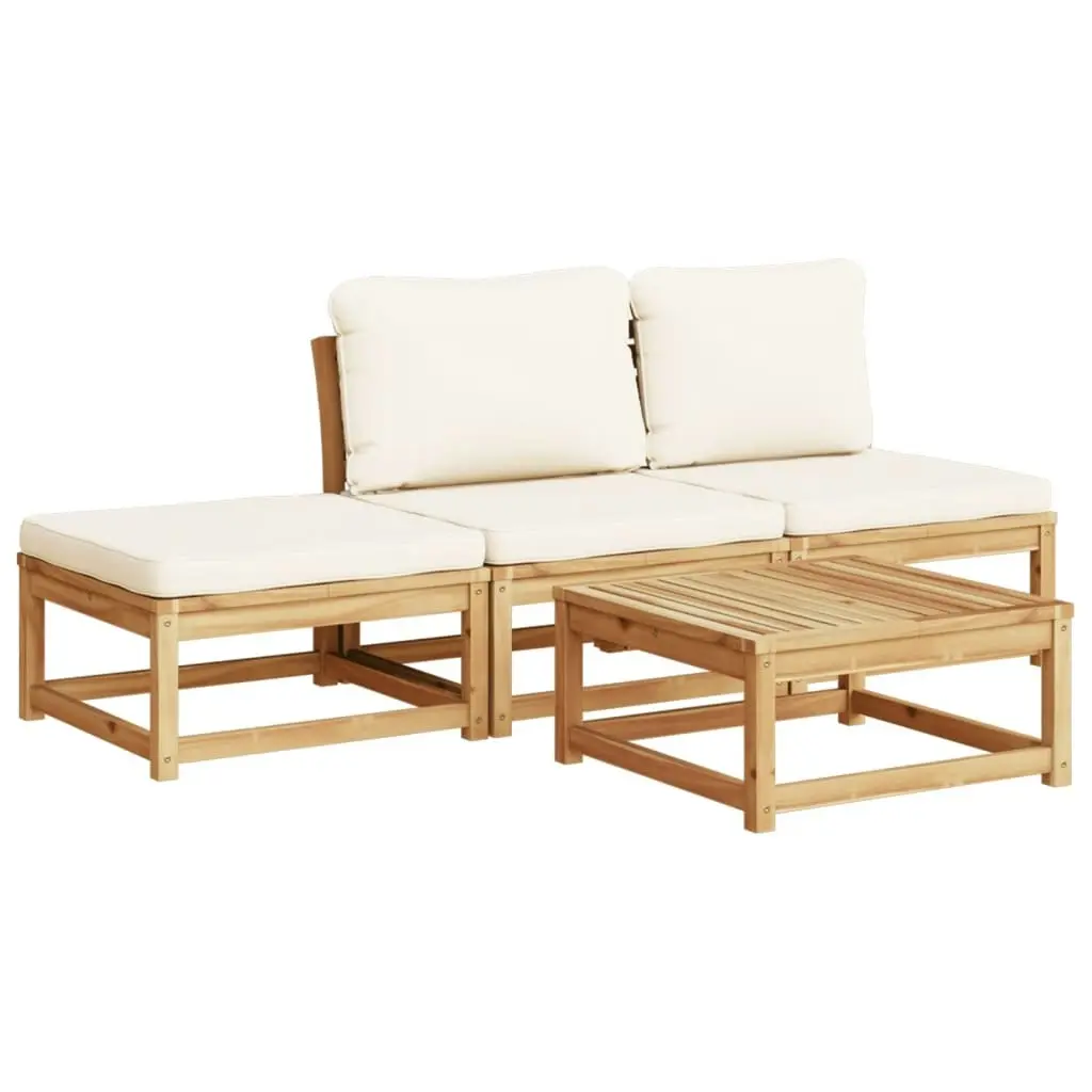 4 Piece Garden Lounge Set with Cushions Solid Wood Acacia 3214303