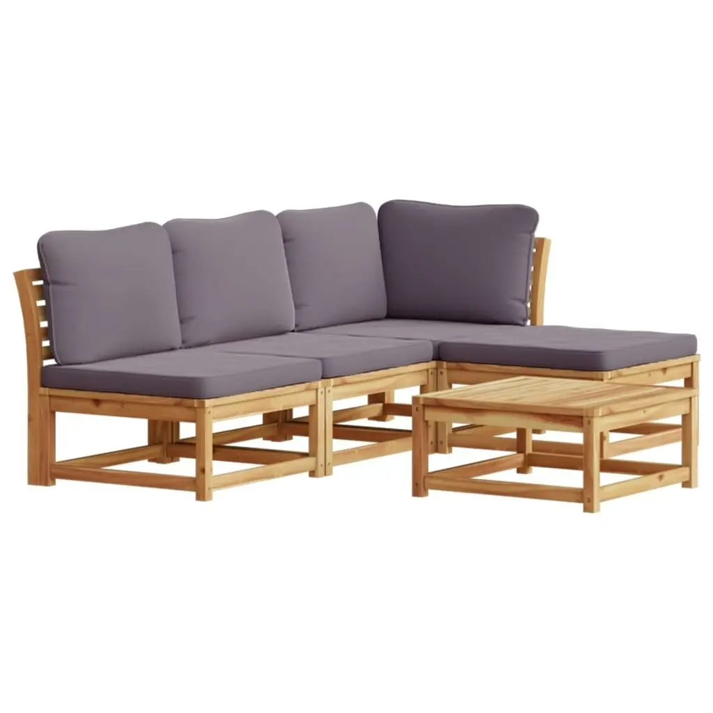 5 Piece Garden Lounge Set with Cushions Solid Wood Acacia 3214308