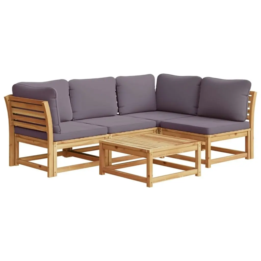 5 Piece Garden Lounge Set with Cushions Solid Wood Acacia 3214325